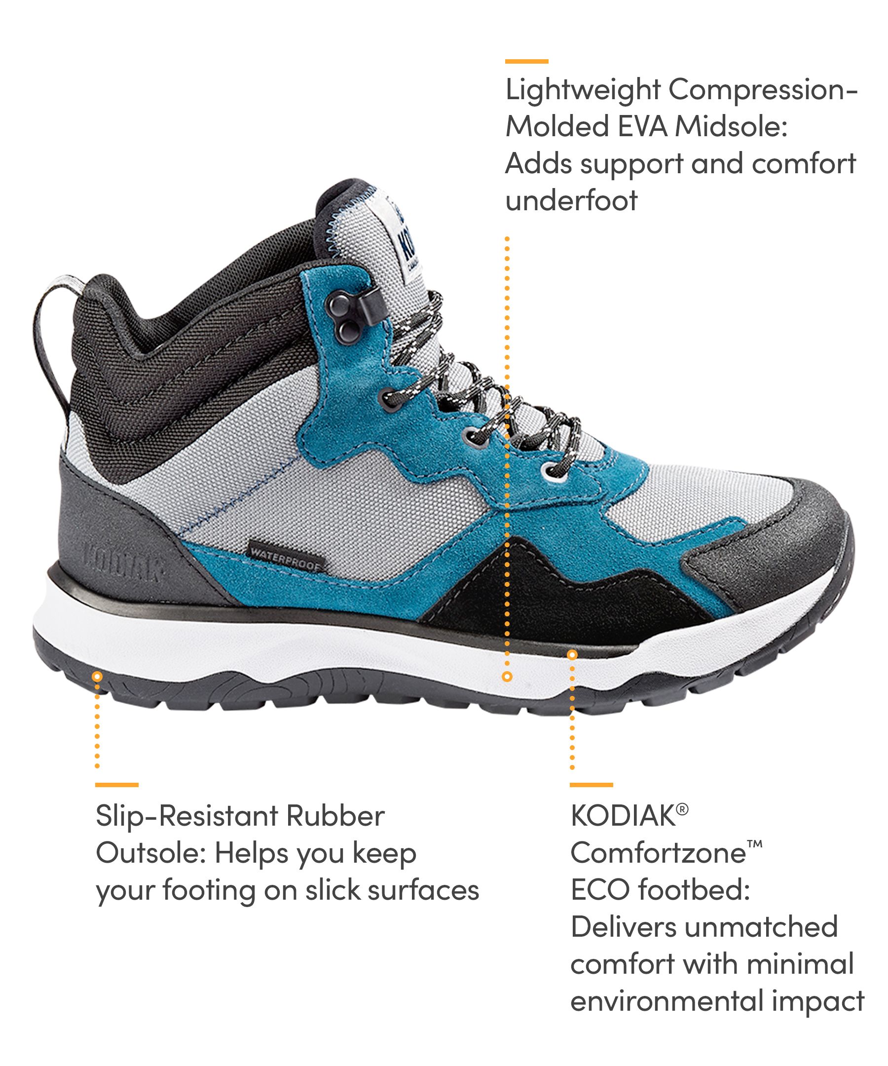 Kodiak Women's Kenosee Waterproof Mid Rise Hikng Boots