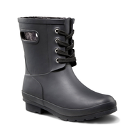 WindRiver Women's Monsoon Fur Lined Rain Boots - Black Front_Three_Fourths_Angled_Right