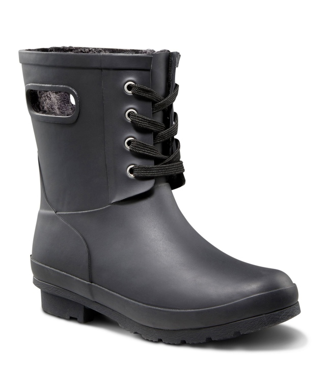 WindRiver Women's Monsoon Fur Lined Rain Boots - Black