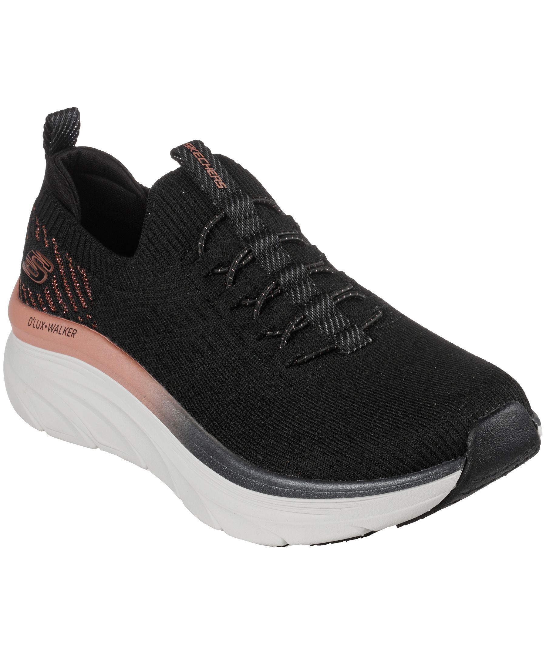 ラブブ　lack Skechers Women's D'Lux Walker Stretch Fit Bungee Slip-On