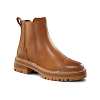 Denver Hayes Women's Kira Lug Chelsea Boots - Tan Front_Three_Fourths_Angled_Right