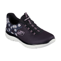 Skechers Women's Summits Floral Bungee Slip On Shoes Front_Three_Fourths_Angled_Right