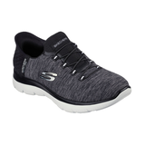 Skechers Women's Slip-ins Summits Bungee Shoes Front_Three_Fourths_Angled_Right