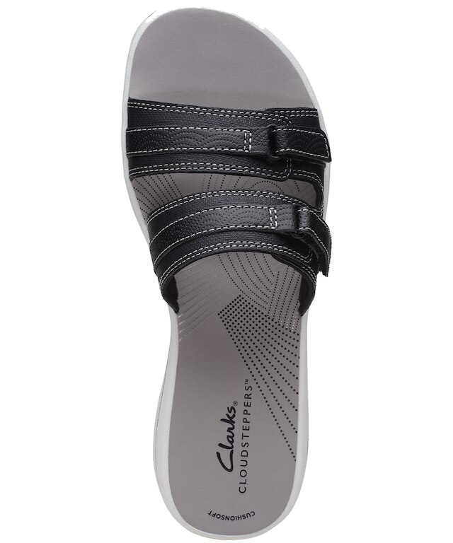 Clarks Women's Breeze Piper Slides - Black White | Marks