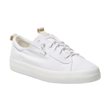KEDS Women's Kickback Canvas Slip On Sneakers - White Front_Three_Fourths_Angled_Right