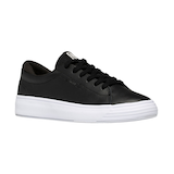KEDS Women's Alley Leather Sneakers - Black Front_Three_Fourths_Angled_Right