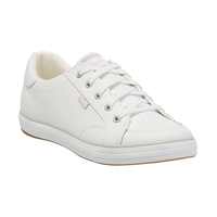 KEDS Women's Center III Leather Sneakers - White Front_Three_Fourths_Angled_Right