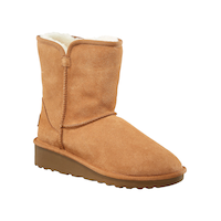 FarWest Women's Snug Suede/Wool Slip-On Boot Front_Three_Fourths_Angled_Right