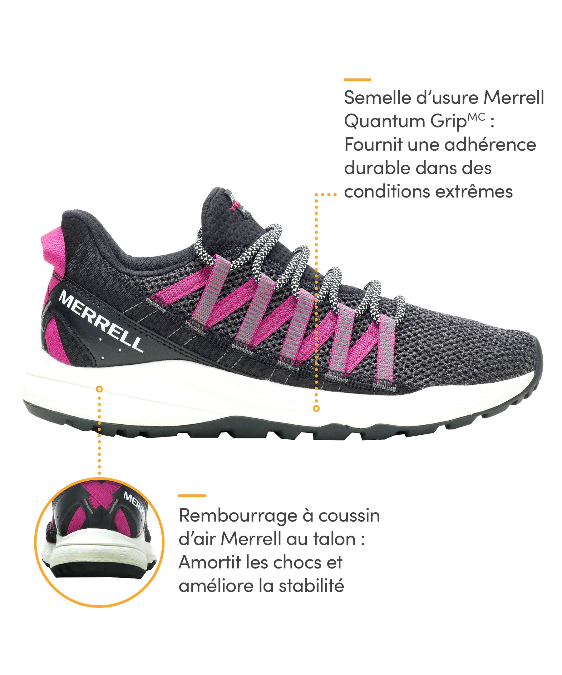 Chaussures de randonnée Bravada Edge pour femmes, Raven, Merrell