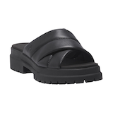 Timberland Women's London Vibe Leather Slide Sandals Front_Three_Fourths_Angled_Right