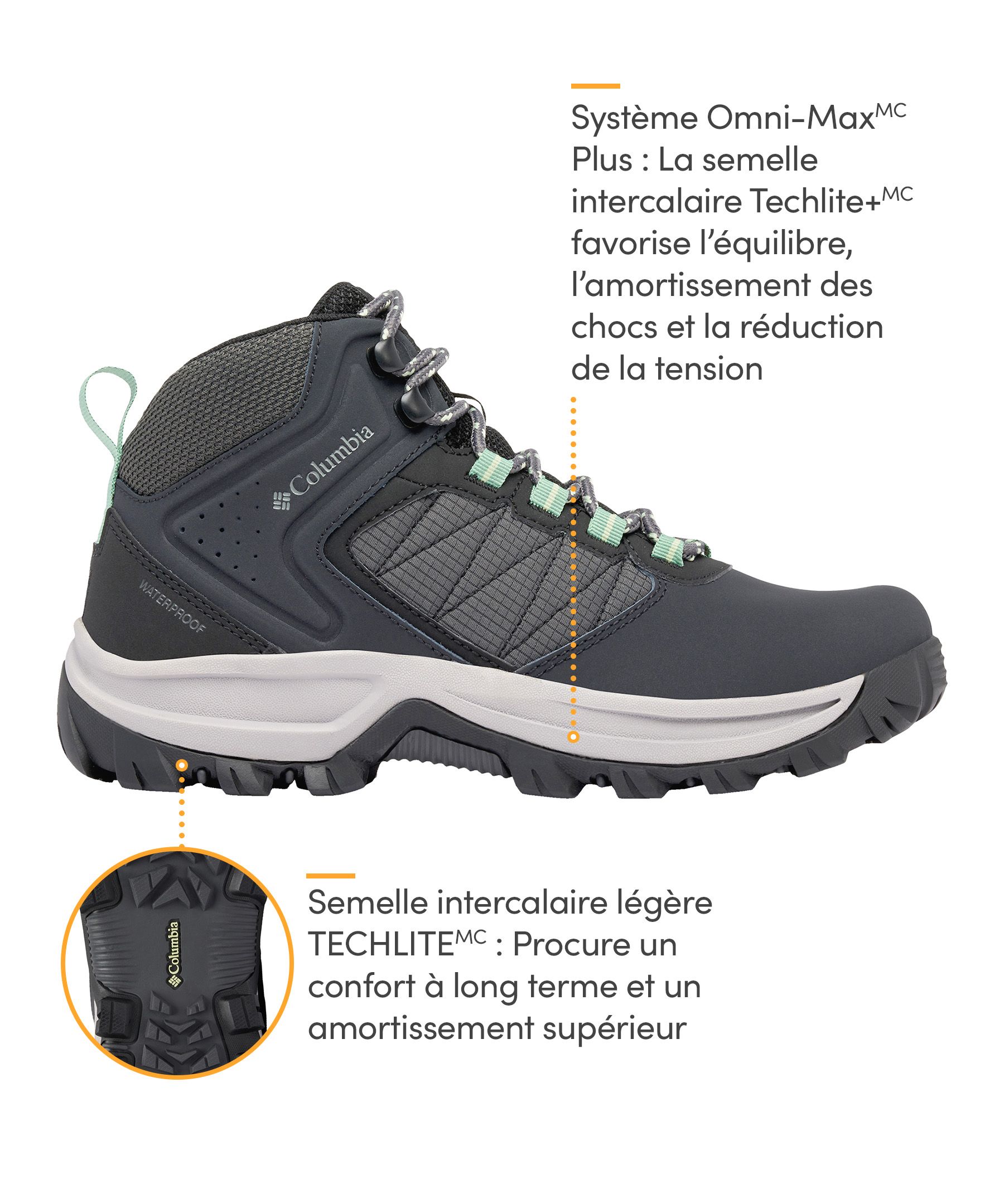 Bottes de randonnée basses imperméables pour femmes, Transverse, Columbia