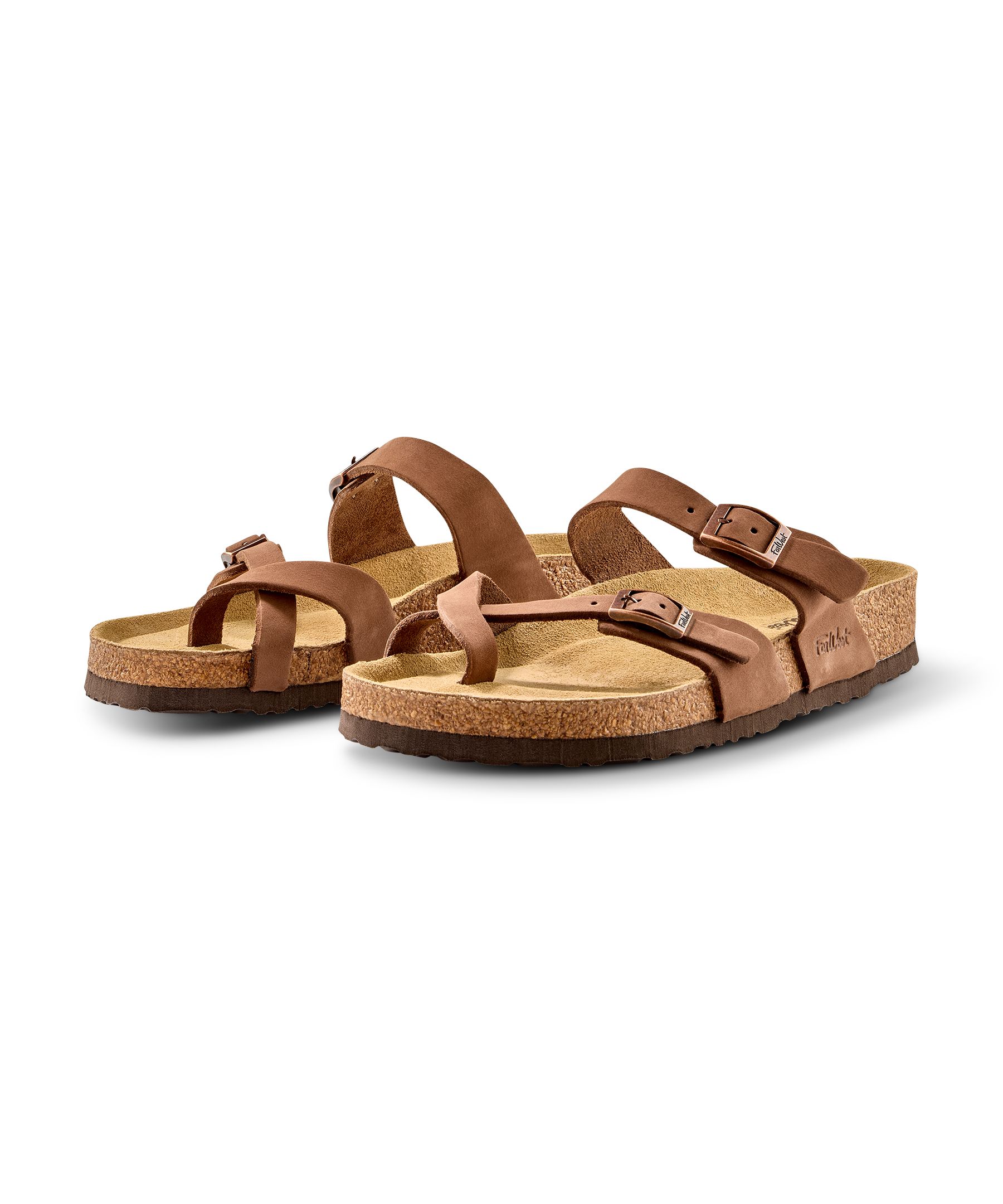 FarWest Women's Kelowna Leather Toe Loop Cork Sandals