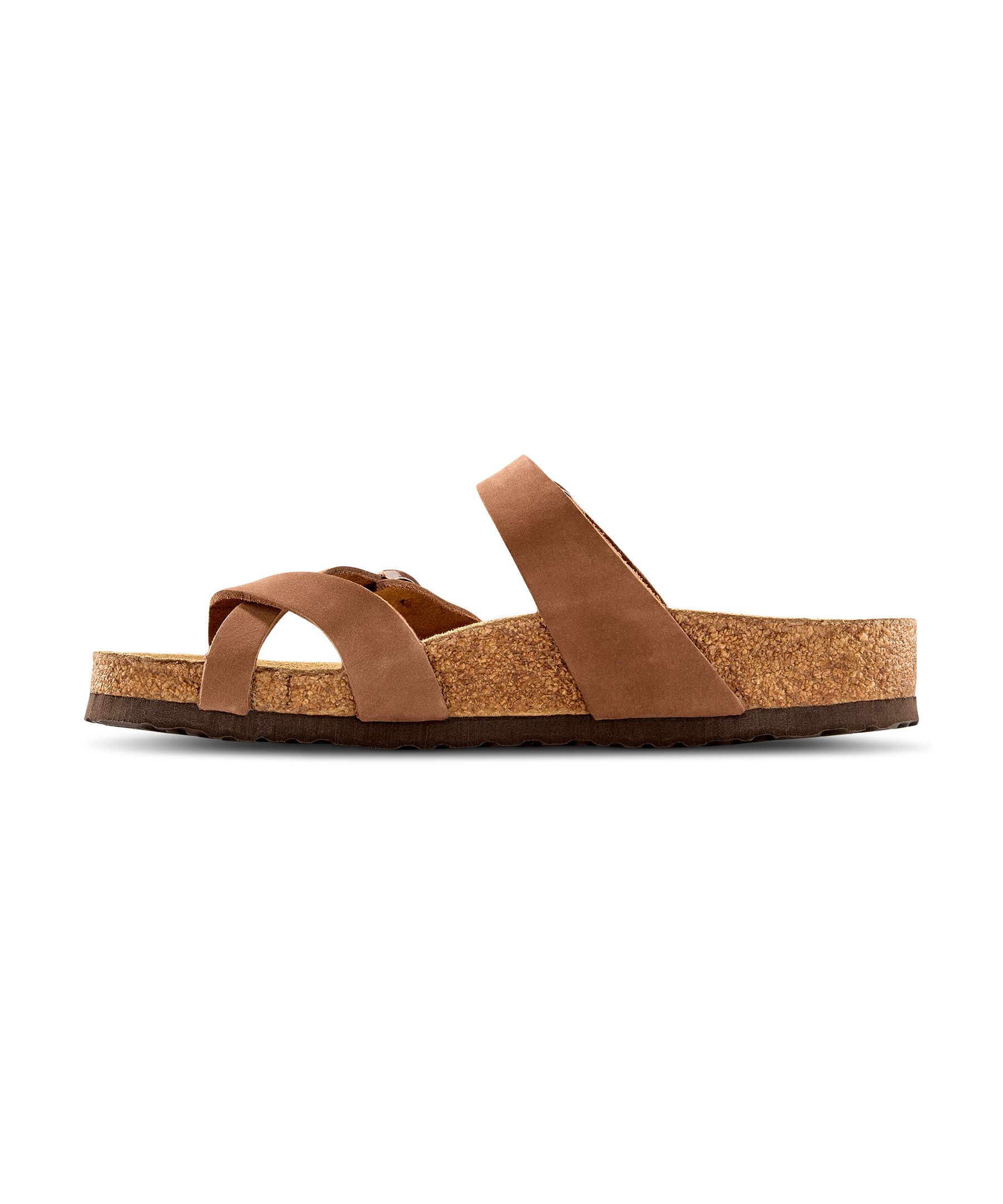 FarWest Women's Kelowna Leather Toe Loop Cork Sandals