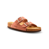 Sandales en liège à deux sangles en cuir pour femmes, Tofino, FarWest Front_Three_Fourths_Angled_Right