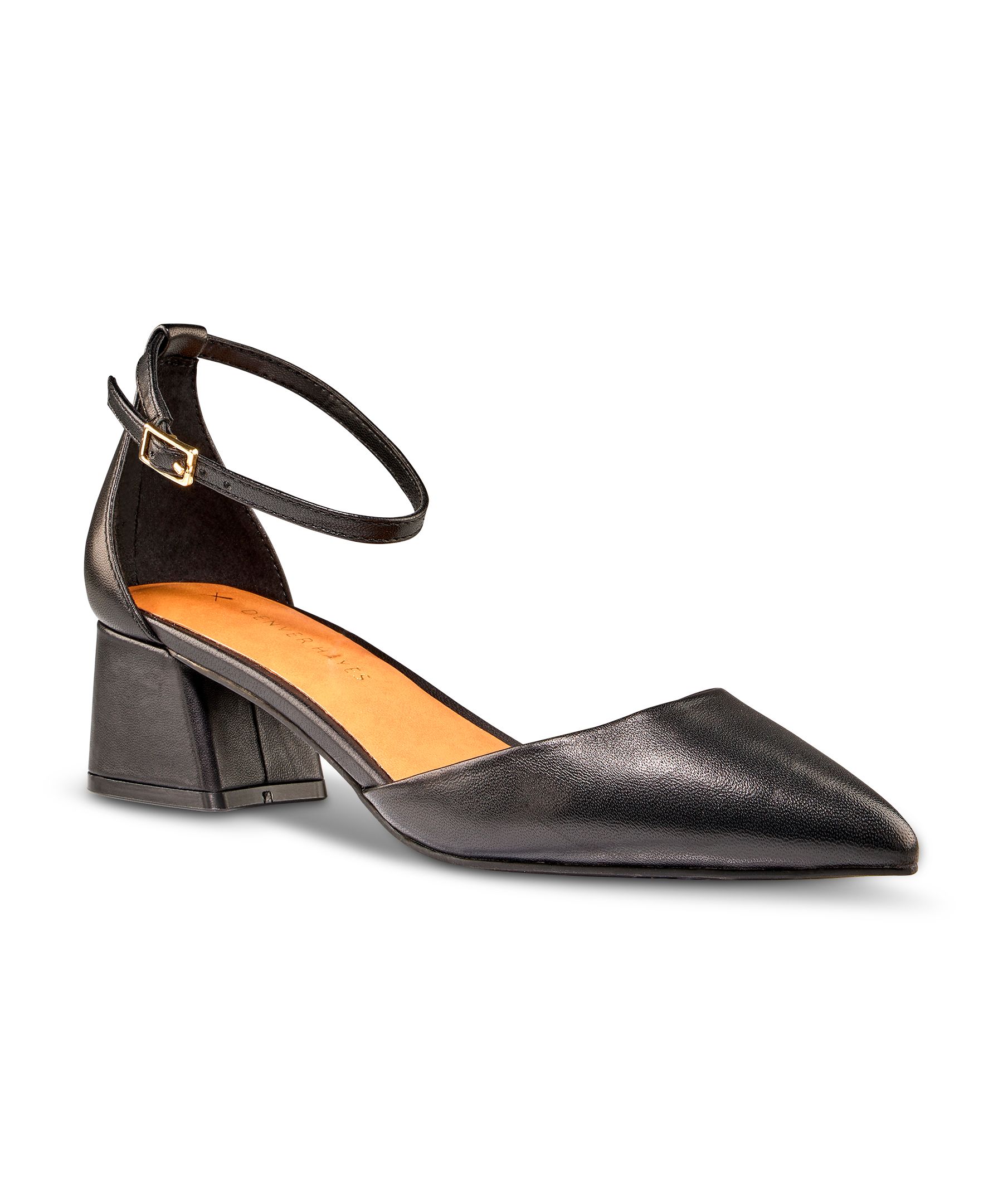 Denver Hayes Women's Rhea Leather Block Heel Pumps