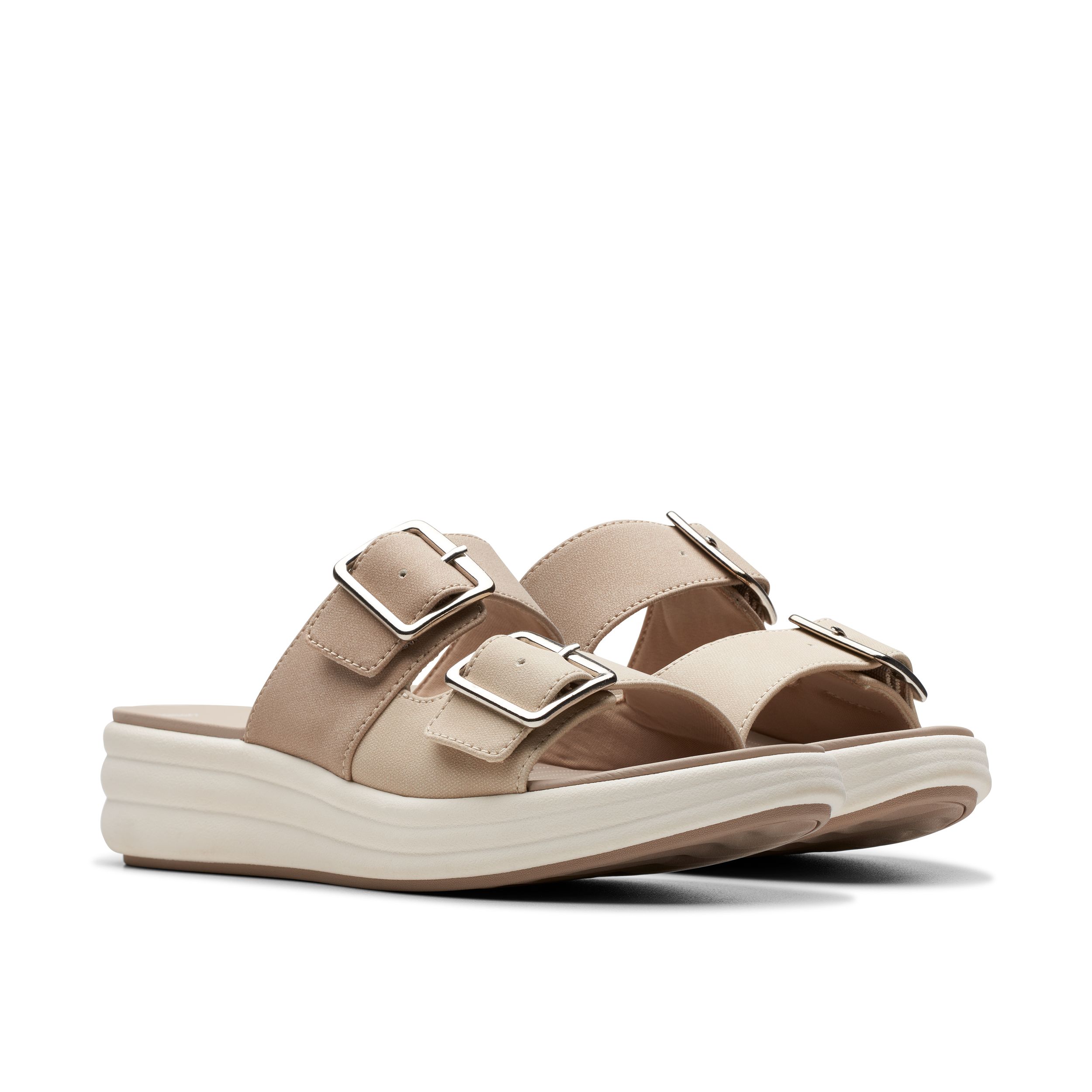 Sandales à enfiler à talon compensé et boucle pour femmes, Drift Buckle Wedge, Clarks