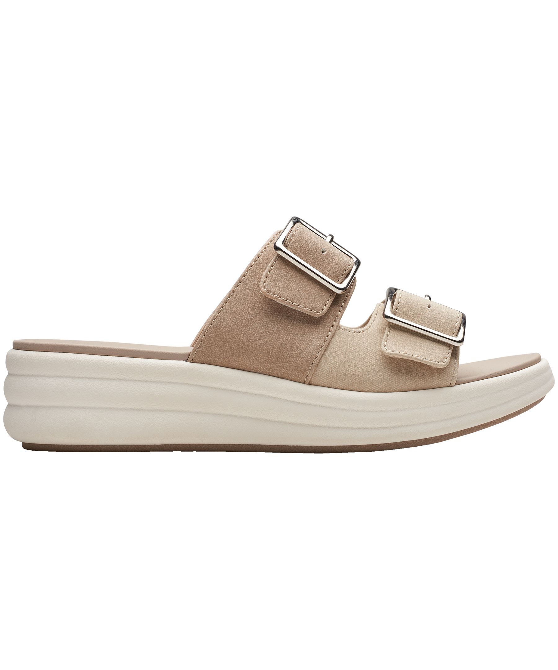 Sandales à enfiler à talon compensé et boucle pour femmes, Drift Buckle Wedge, Clarks