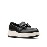 Flâneur à talon compensé en cuir pour femmes, Zylah May, Clarks Front_Three_Fourths_Angled_Right