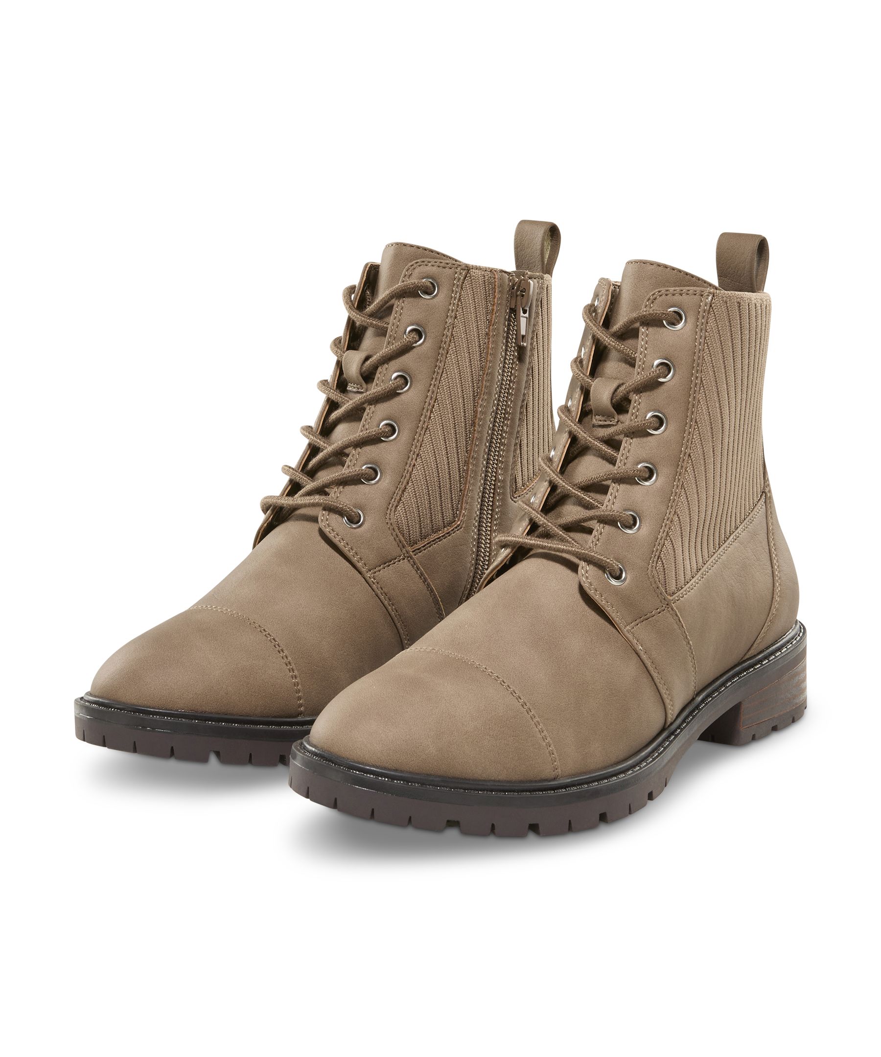 Bottes à lacets avec panneau en tricot extensible et fermeture à glissière pour femmes, Denver Hayes