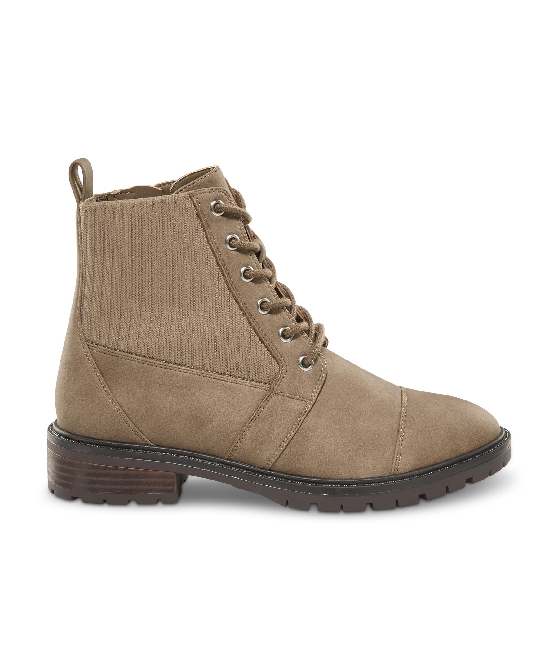 Bottes à lacets avec panneau en tricot extensible et fermeture à glissière pour femmes, Denver Hayes