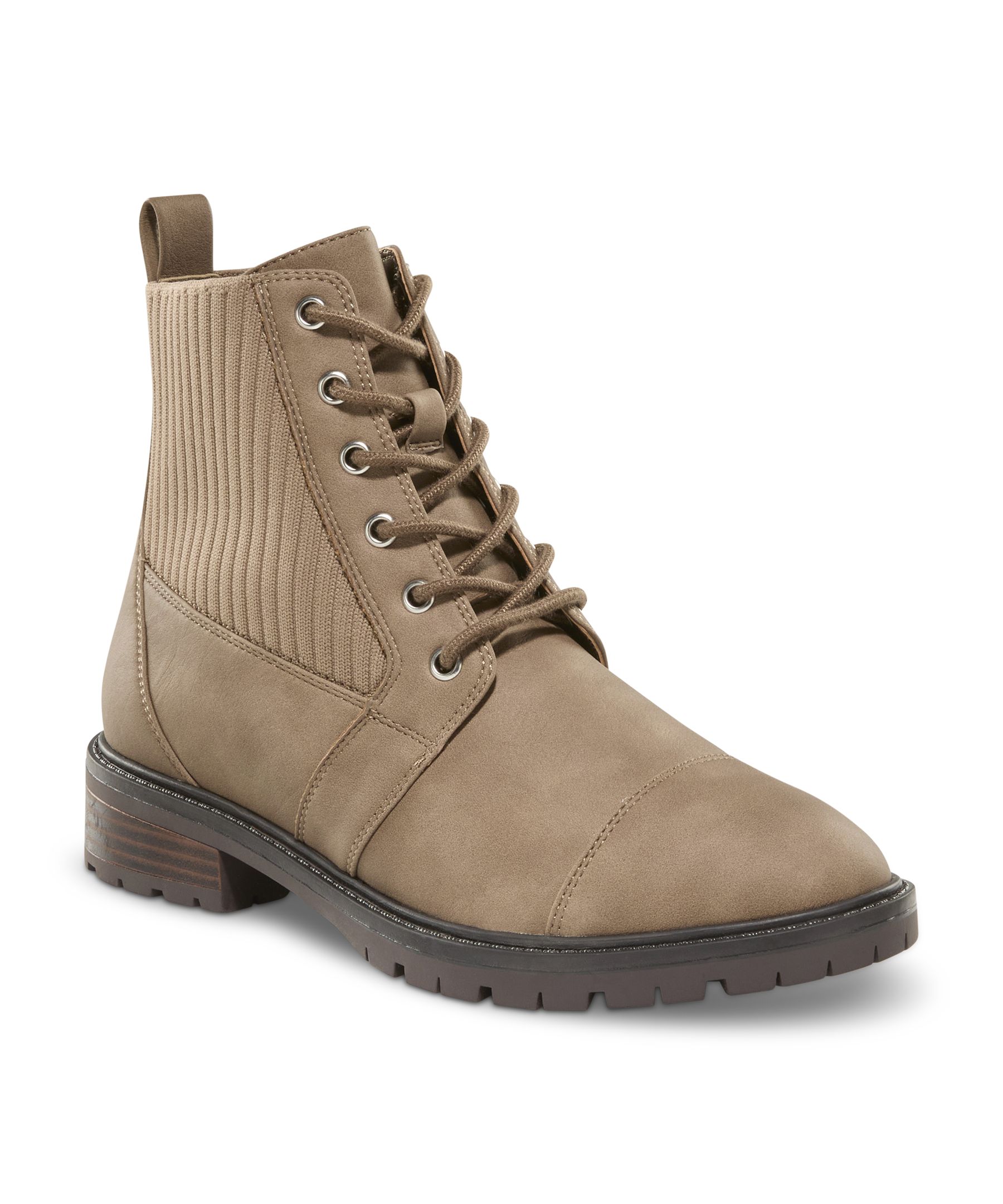 Bottes à lacets avec panneau en tricot extensible et fermeture à glissière pour femmes, Denver Hayes