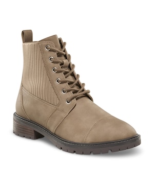 Denver Hayes Women's Sophia Stretch Knit Lace Up Zippered Boots