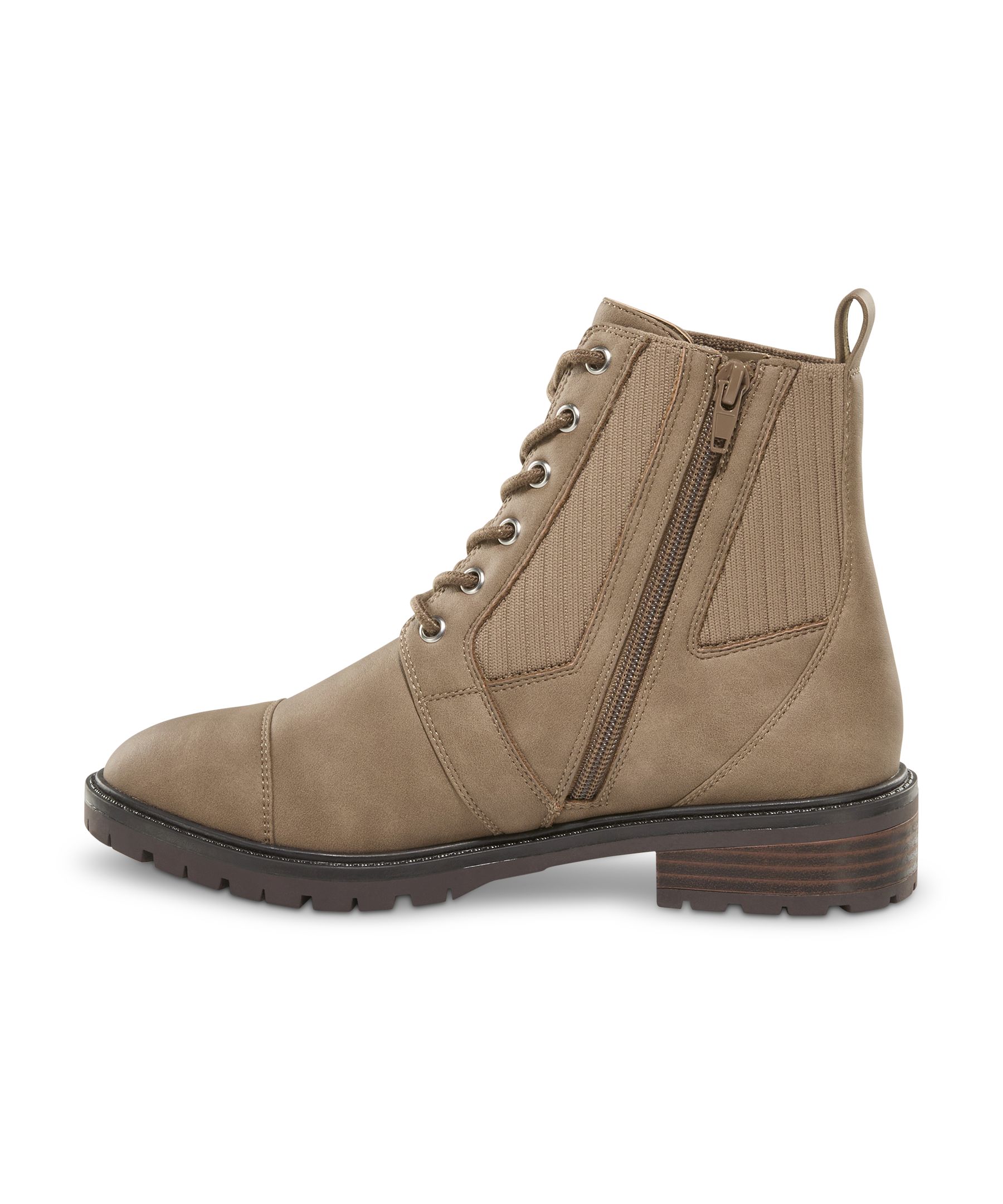 Bottes à lacets avec panneau en tricot extensible et fermeture à glissière pour femmes, Denver Hayes