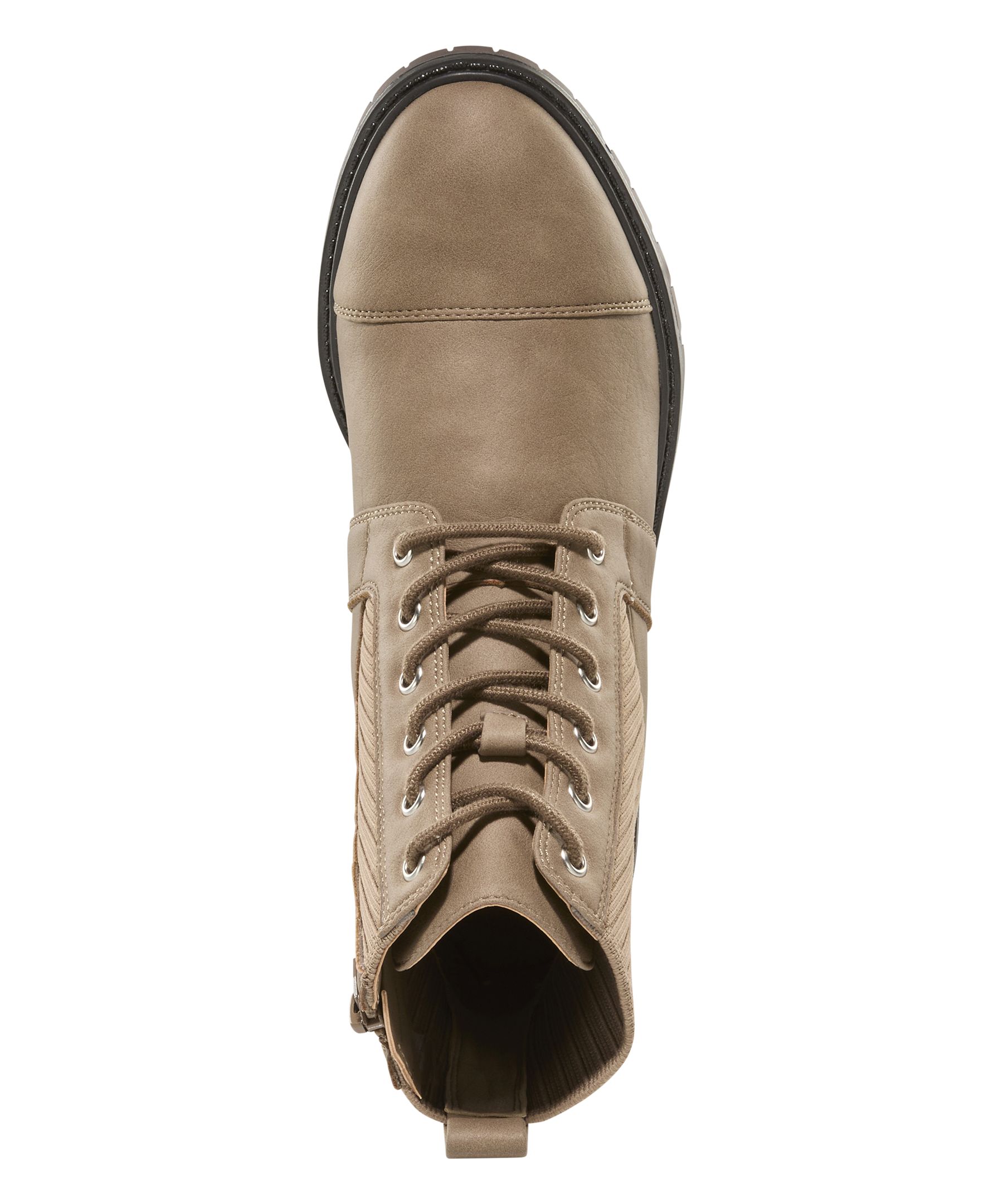 Bottes à lacets avec panneau en tricot extensible et fermeture à glissière pour femmes, Denver Hayes