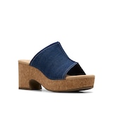 Clarks Women's Nerisa Vine Cork Heeled Slides Front_Three_Fourths_Angled_Right