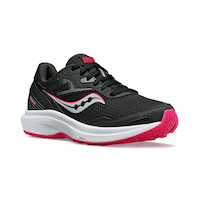 Chaussures de course pour femmes, Cohesion 16, Saucony, coupe large Front_Three_Fourths_Angled_Right