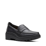 Flâneurs en cuir pour femmes, Calla Ease, Clarks - pointure large Front_Three_Fourths_Angled_Right