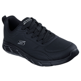 Skechers Women's Bobs Flex Low Debossed Lace Up Sneakers - Wide Front_Three_Fourths_Angled_Right