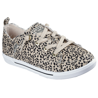 Skechers Women's Bobs Cute 2.0 On Brand Animal Print Canvas Shoes Front_Three_Fourths_Angled_Right