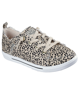 Skechers Women's Bobs Cute 2.0 On Brand Animal Print Canvas Shoes