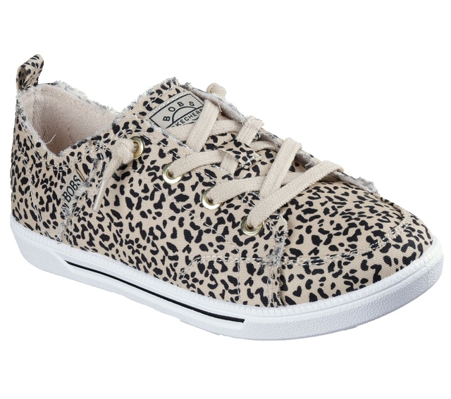 Skechers Women's Bobs Cute 2.0 On Brand Animal Print Canvas Shoes
