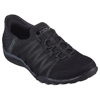 Skechers Women's Slip-ins Relaxed Fit Breathe Shoes - Wide Front_Three_Fourths_Angled_Right