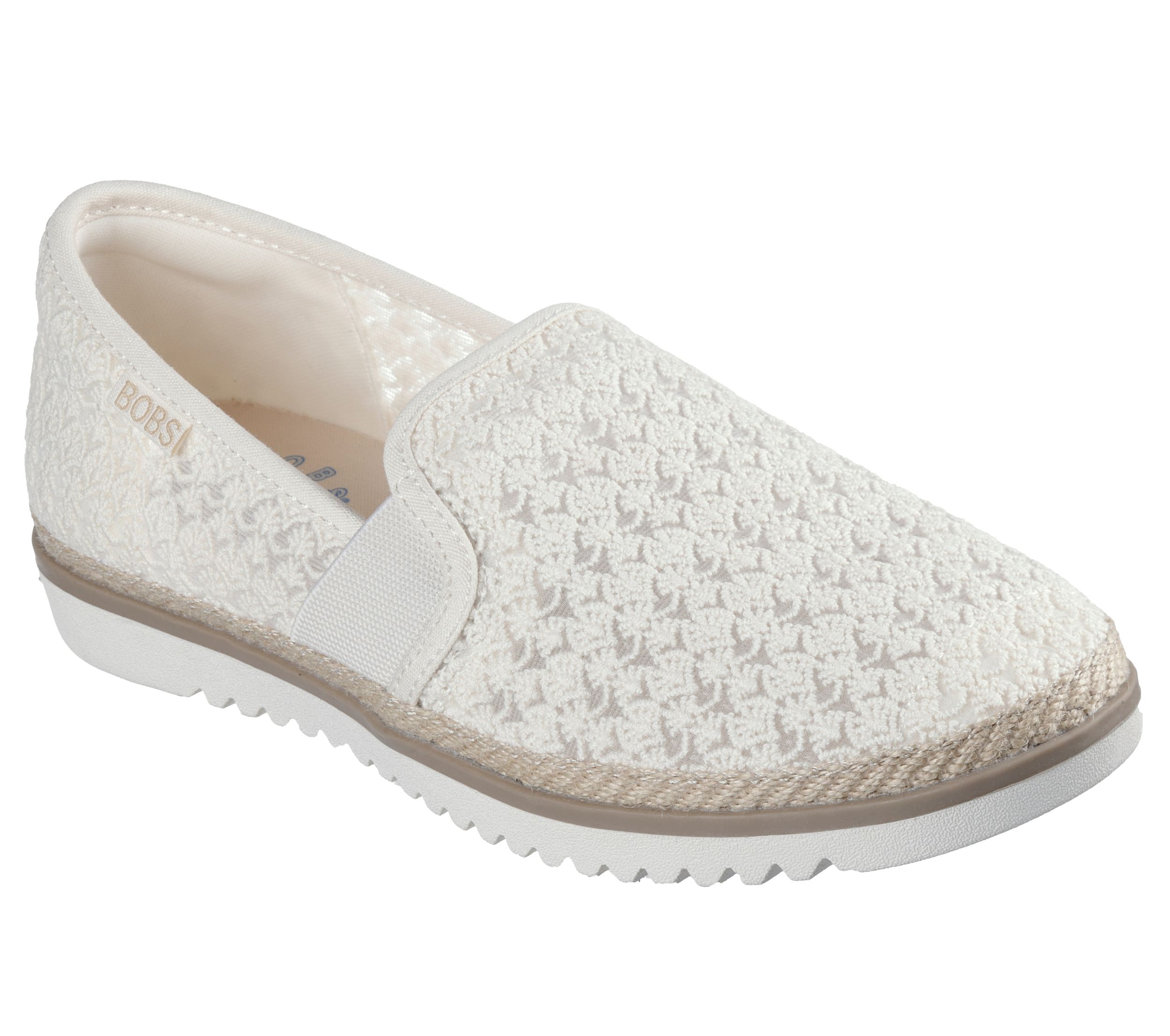 Skechers Women's Bobs Floral Crochet Flexpadrill Espadrille Flats