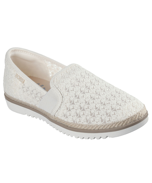 Chaussures plates en crochet à motif floral pour femmes, Bobs Flexpadrill Espadrille, Skechers