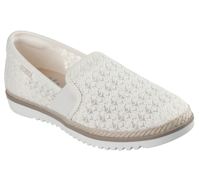 Chaussures plates en crochet à motif floral pour femmes, Bobs Flexpadrill Espadrille, Skechers