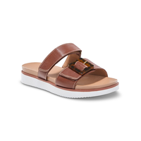 Sandales à deux sangles larges avec velcro pour femmes, Jillian, Denver Hayes, coupe large Front_Three_Fourths_Angled_Right