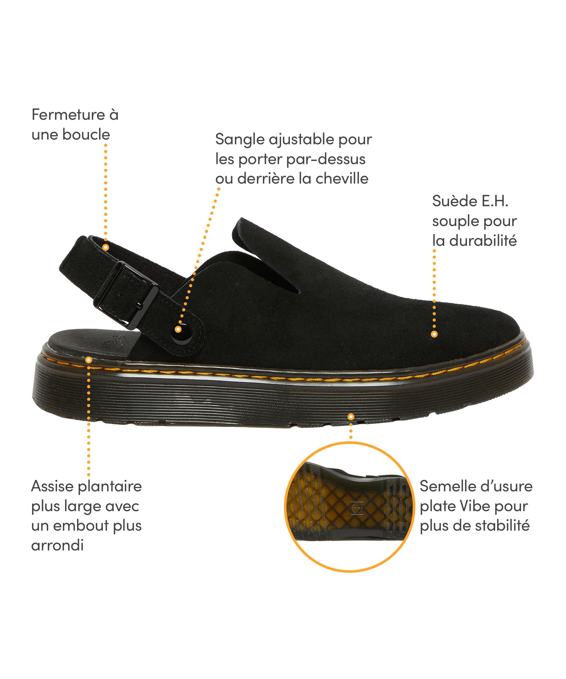 Sandales de type mule pour femmes, Carlson, Dr. Martens
