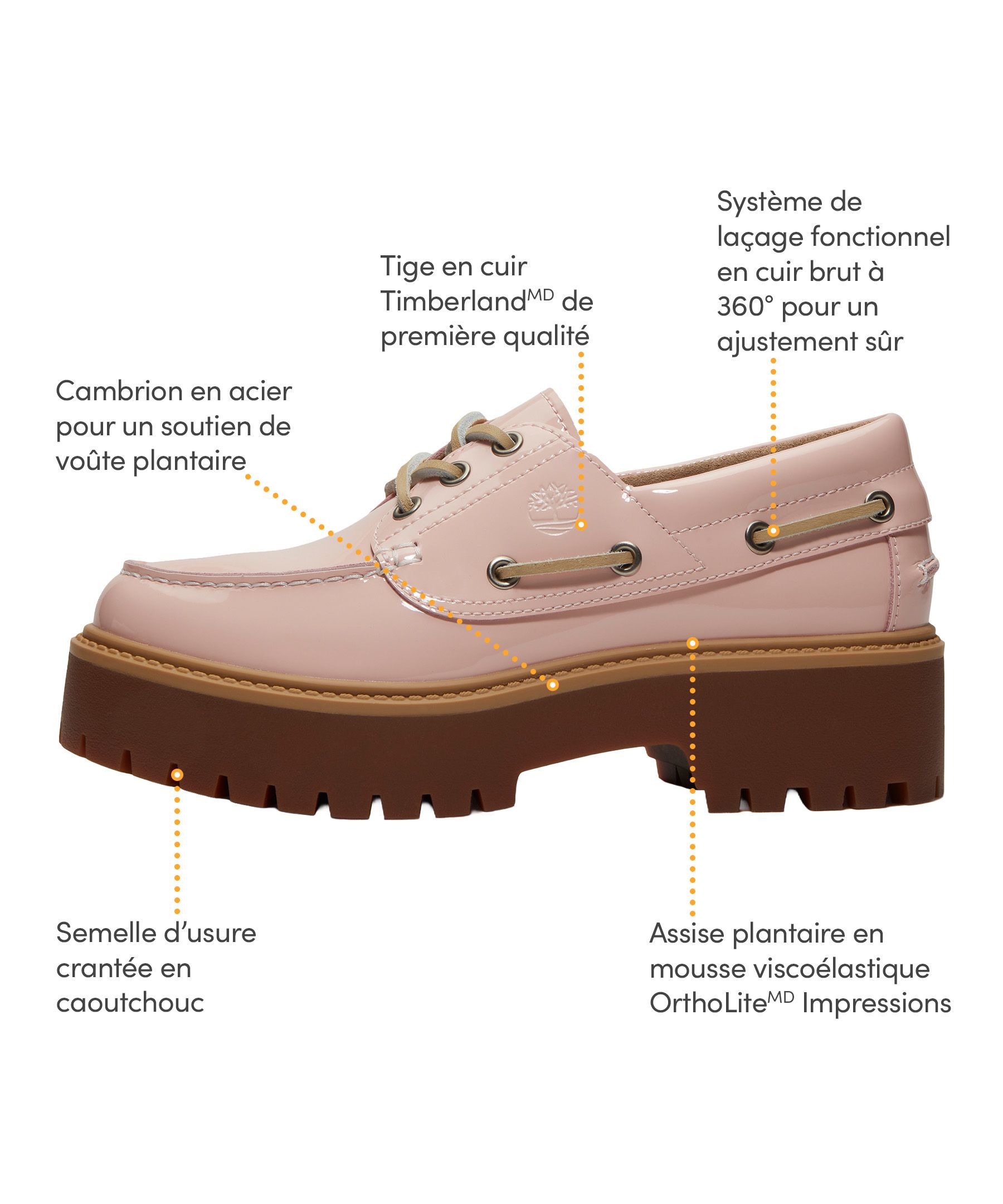 Mocassins bateau à semelle plateforme pour femmes, Stone Street, Timberland