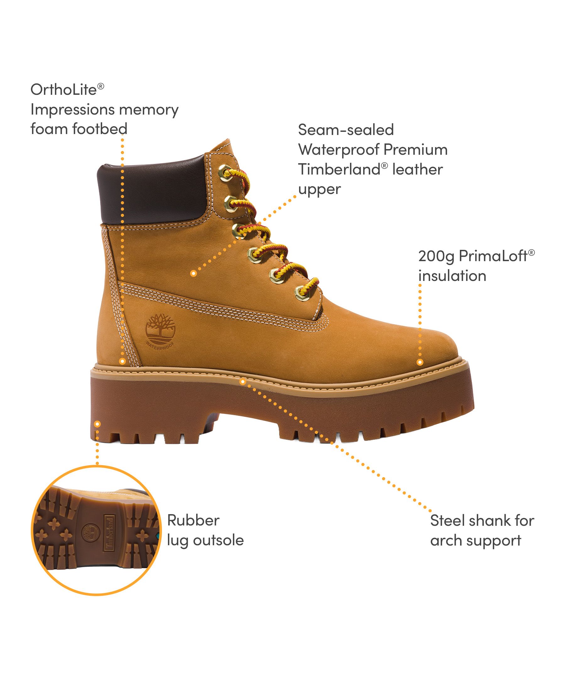 Timberland Women's Stone Street Waterproof Lace-Up 6 Inch Boots