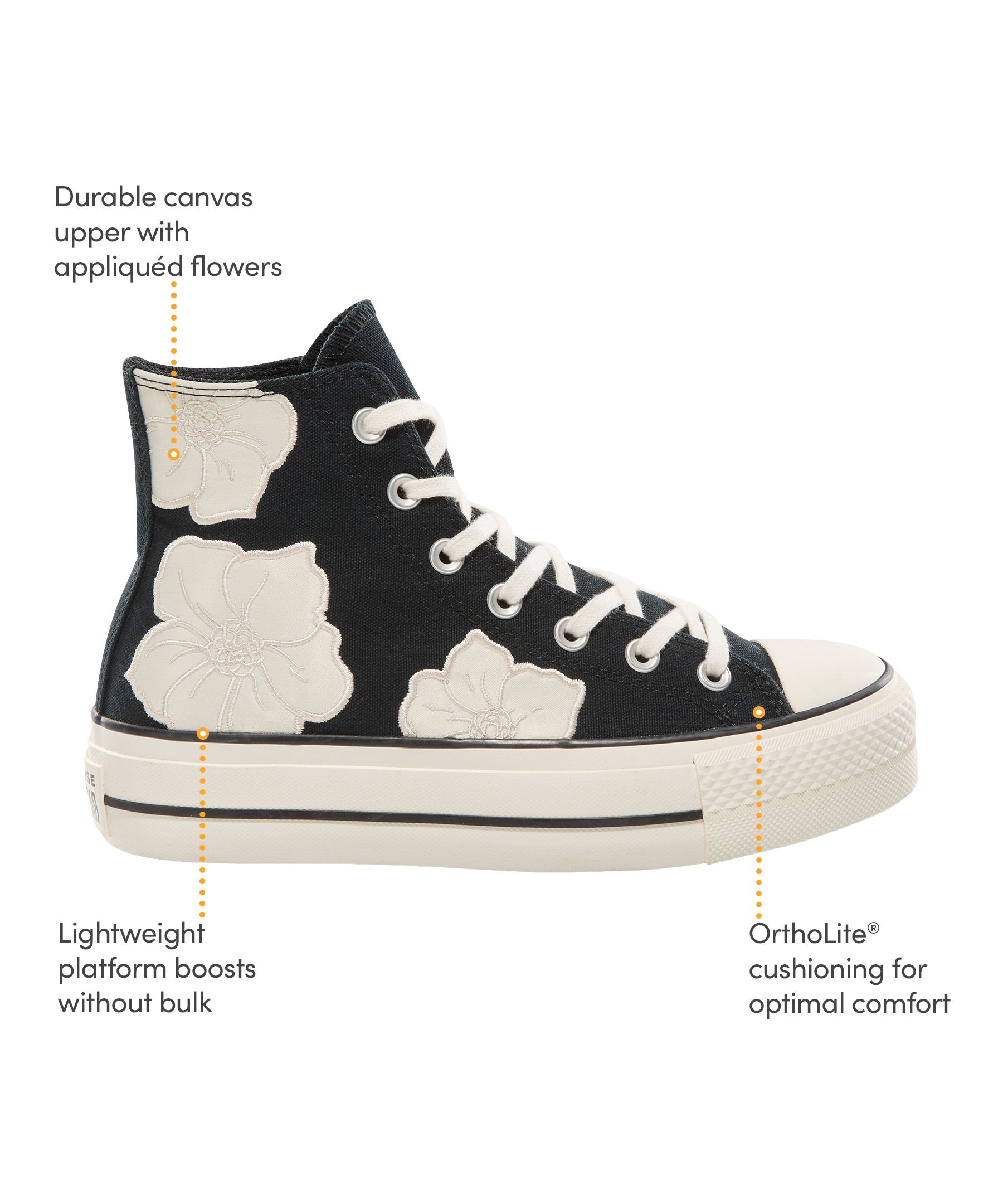 Converse Women's Lift Platform Flowers Sneakers