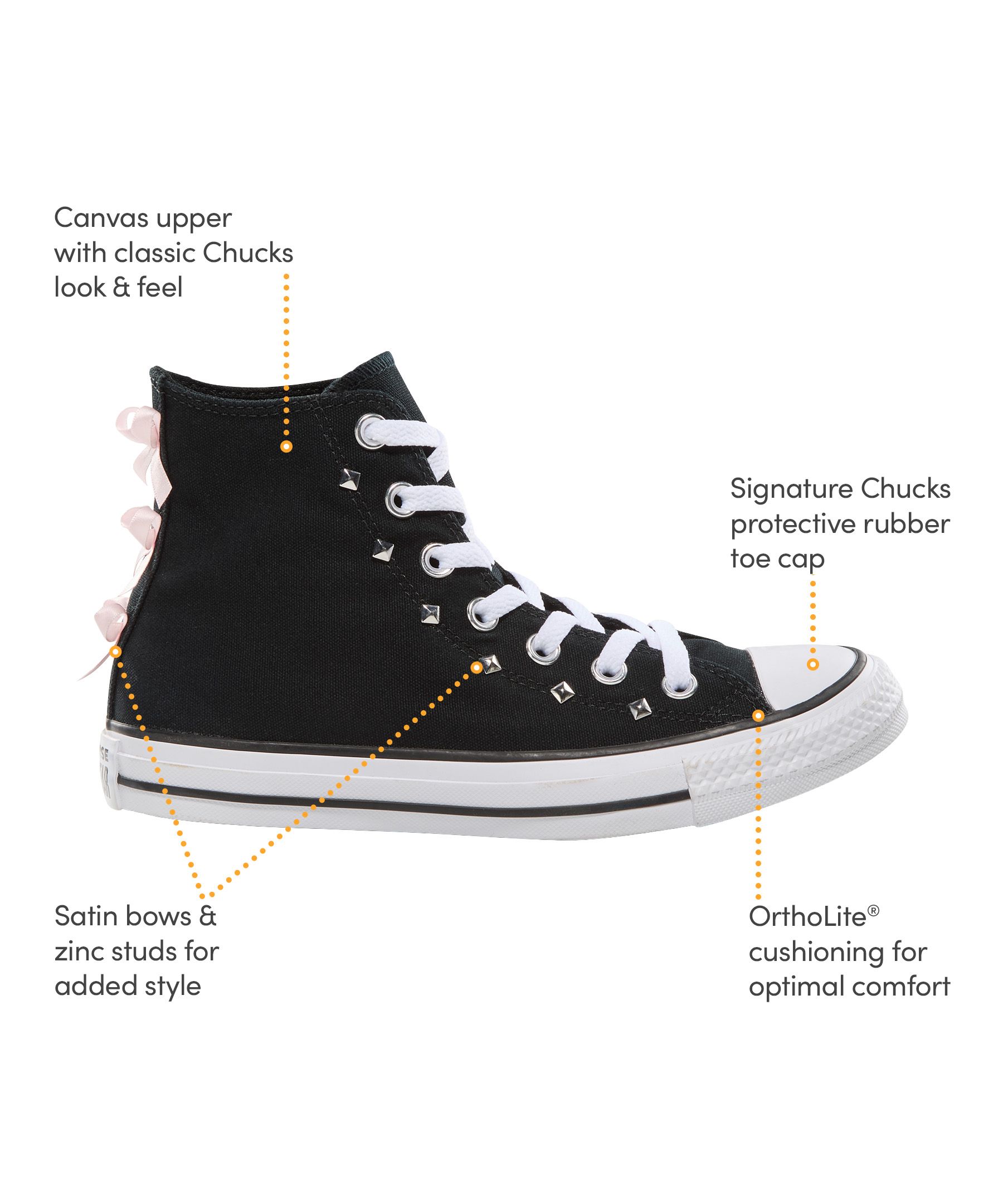 Converse Women's Bows And Studs High Top Sneakers