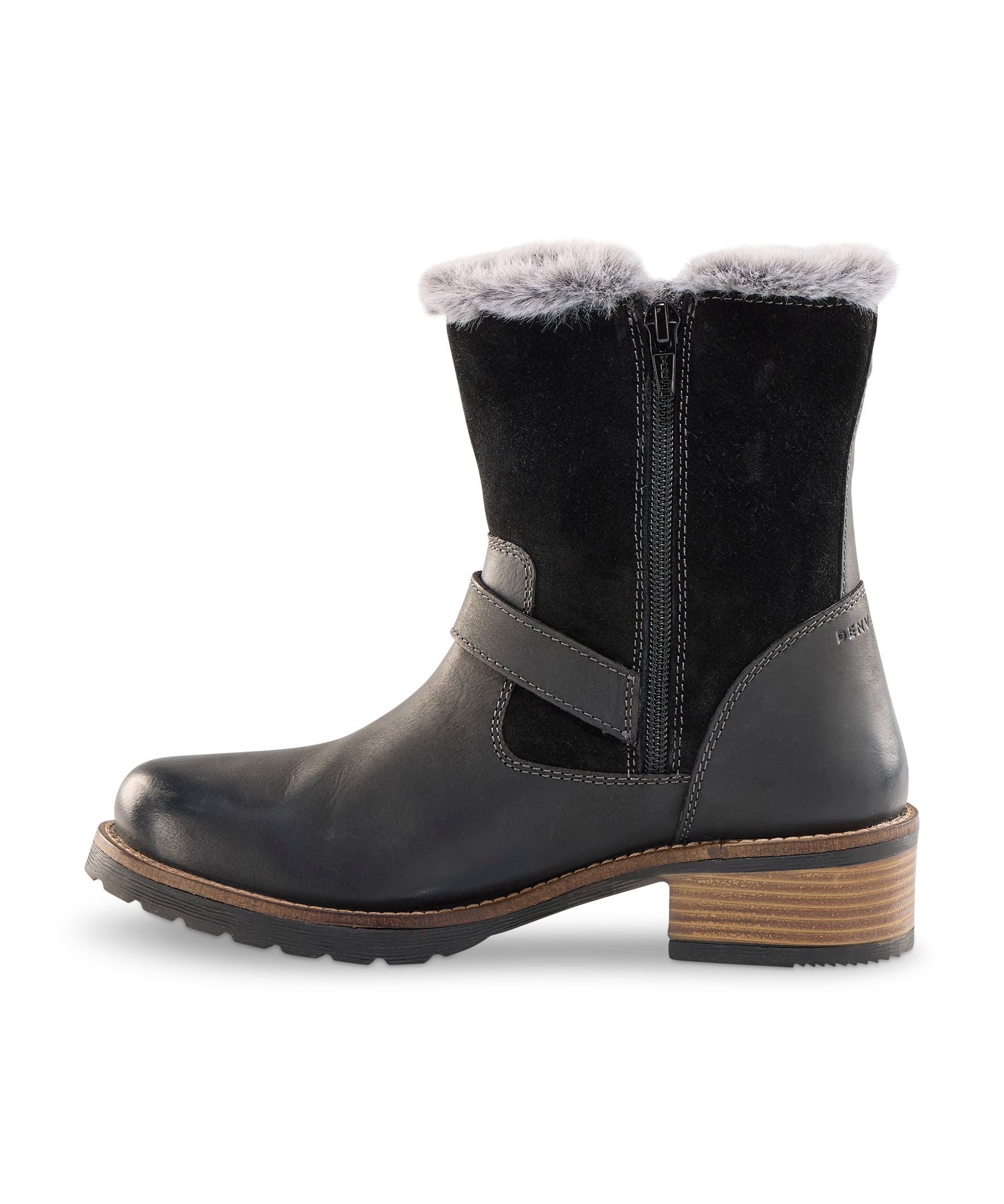 Denver Hayes Women's Livya Leather Faux Fur Boots
