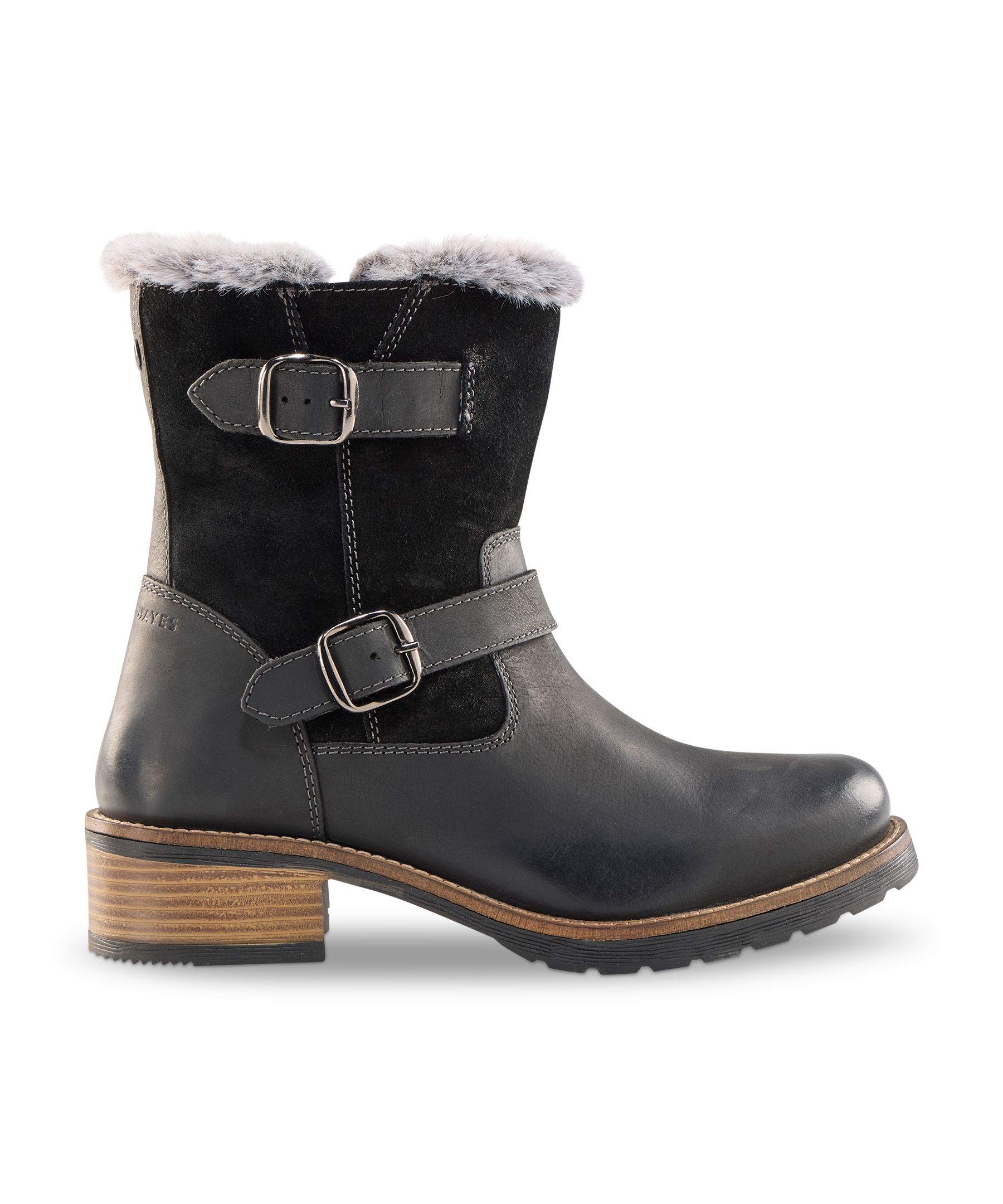 Denver Hayes Women's Livya Leather Faux Fur Boots