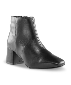Bottes de cuir à bout carré avec fermeture à glissière pour femmes, Vera, Denver Hayes