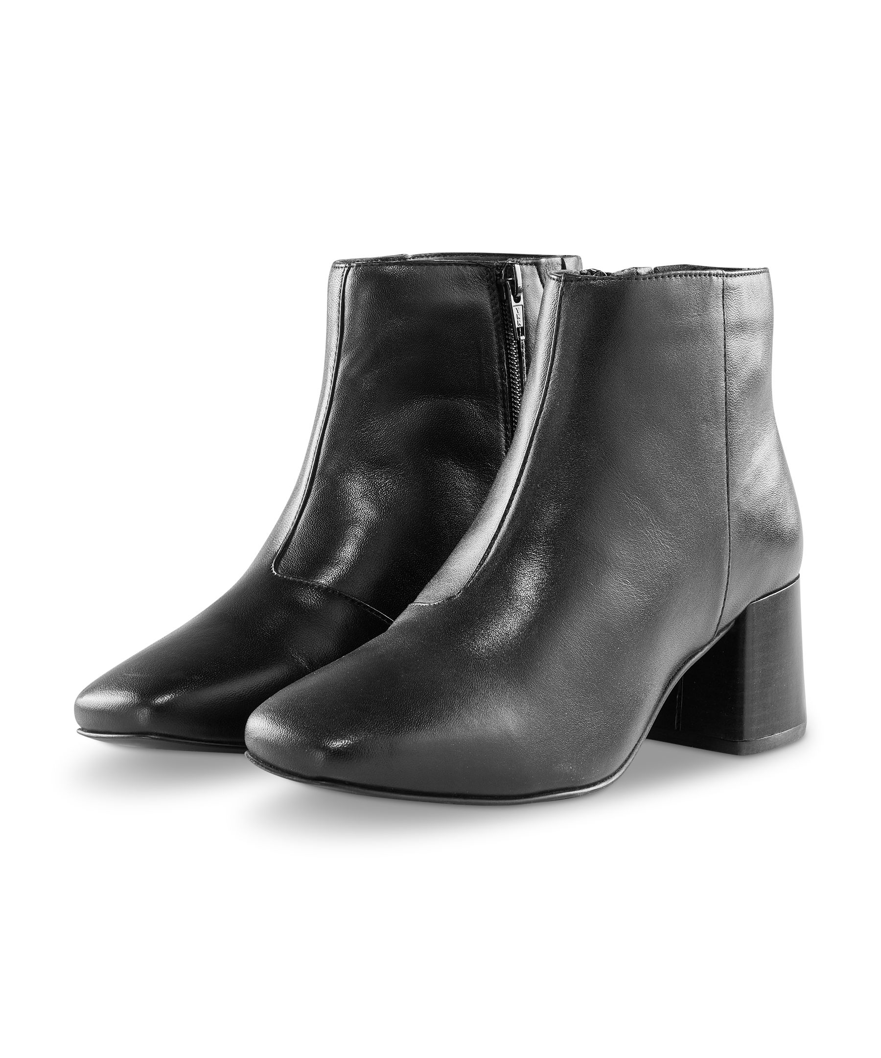 Denver Hayes Women's Vera Leather Square Toe Zippered Boots