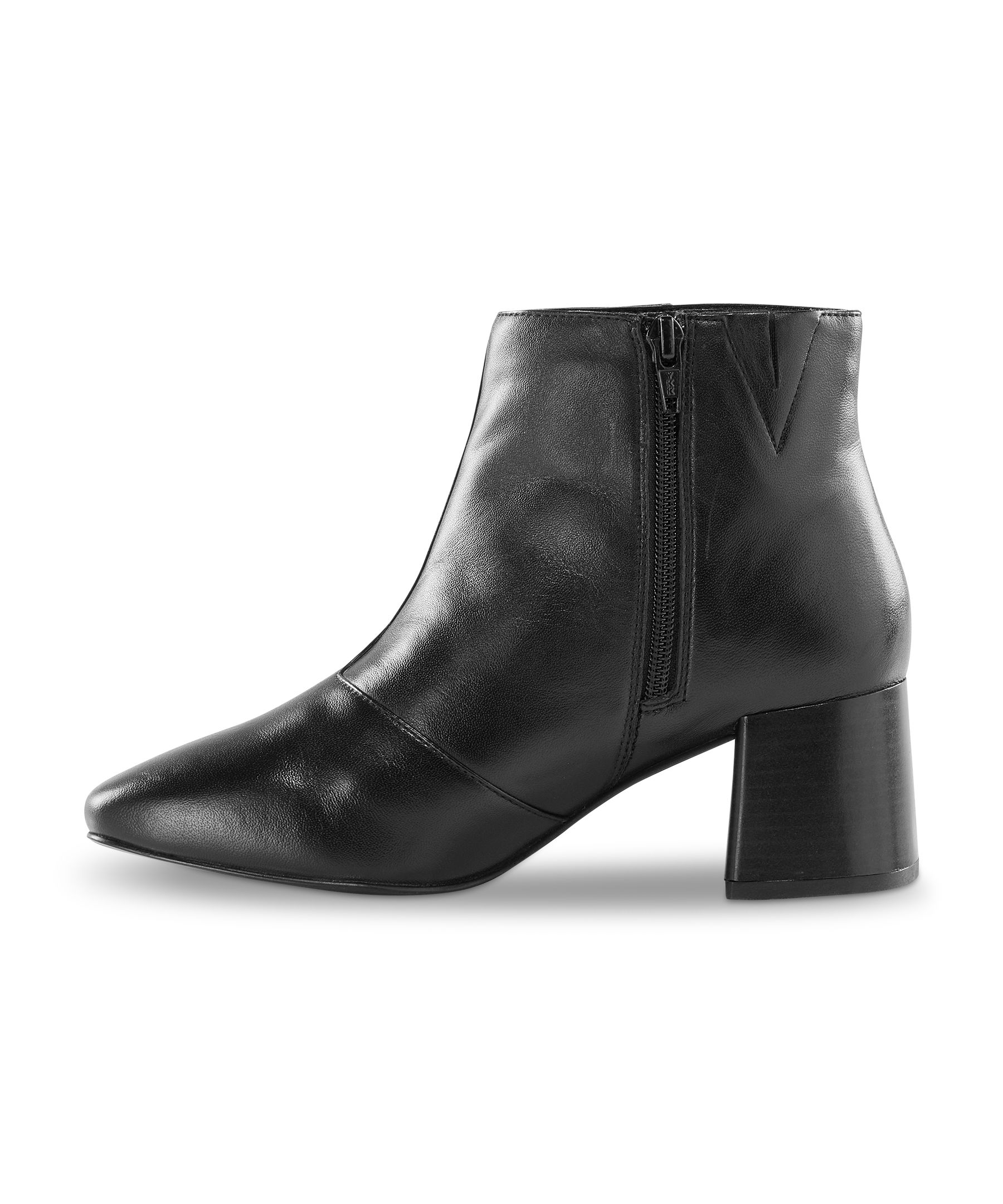 Denver Hayes Women's Vera Leather Square Toe Zippered Boots